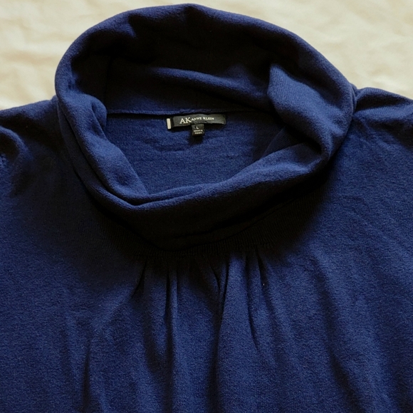 NWT Anne Klein cashmere blend pleated front cowl neck pullover sweater - Picture 7 of 12